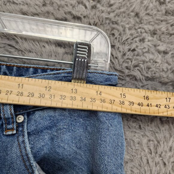 ASOS Jeans Womens 30 Blue 100% Cotton Cropped Frayed Hem Mid Rise - Picture 4 of 11